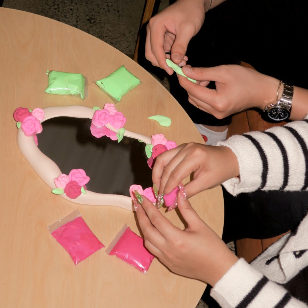 AirDry Clay Mirror Decorating at Odd Cafe