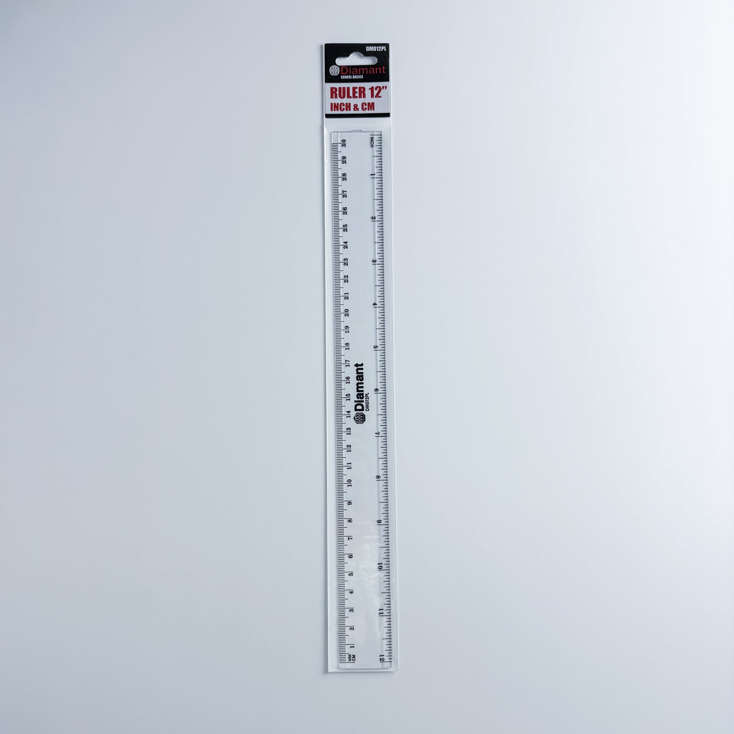 Transparent Plastic Ruler 12"