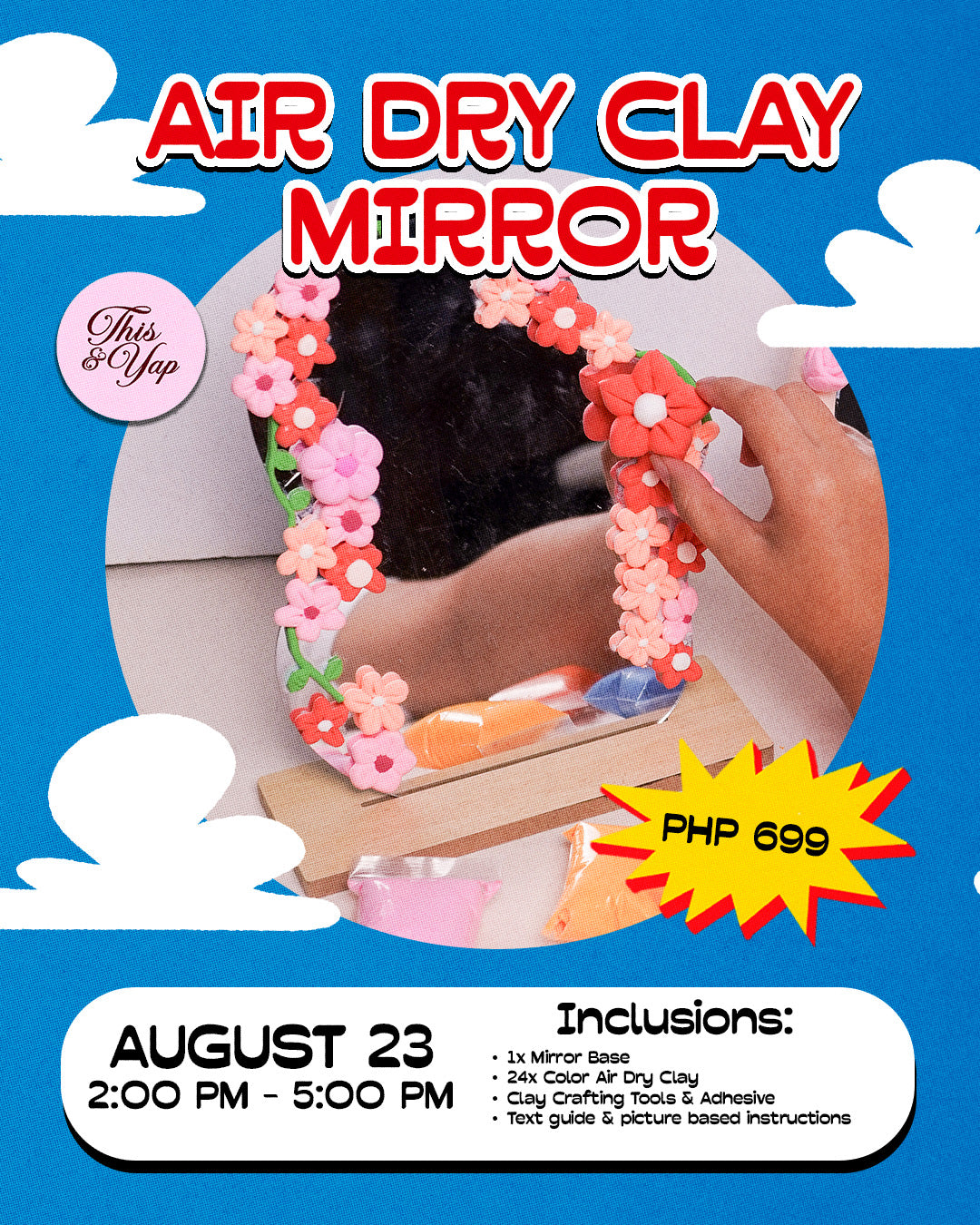 AirDry Clay Mirror Decorating Vecina Market | August 23 | 2-5PM