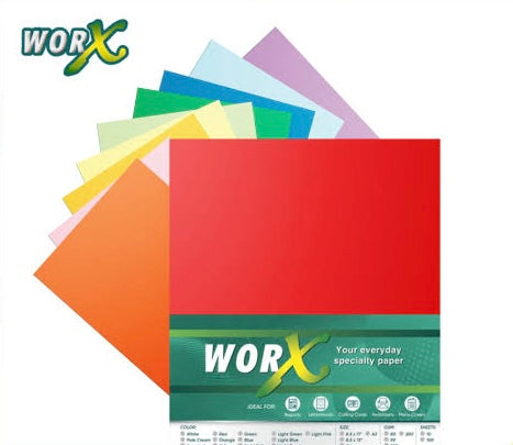 Worx Specialty/Board Paper 80GSM 100sheets (Assorted)