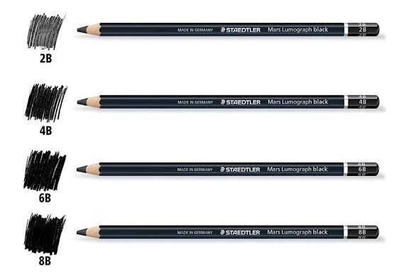 Staedtler Mars Lumograph BLACK Graphite Pencils (HB-8B)