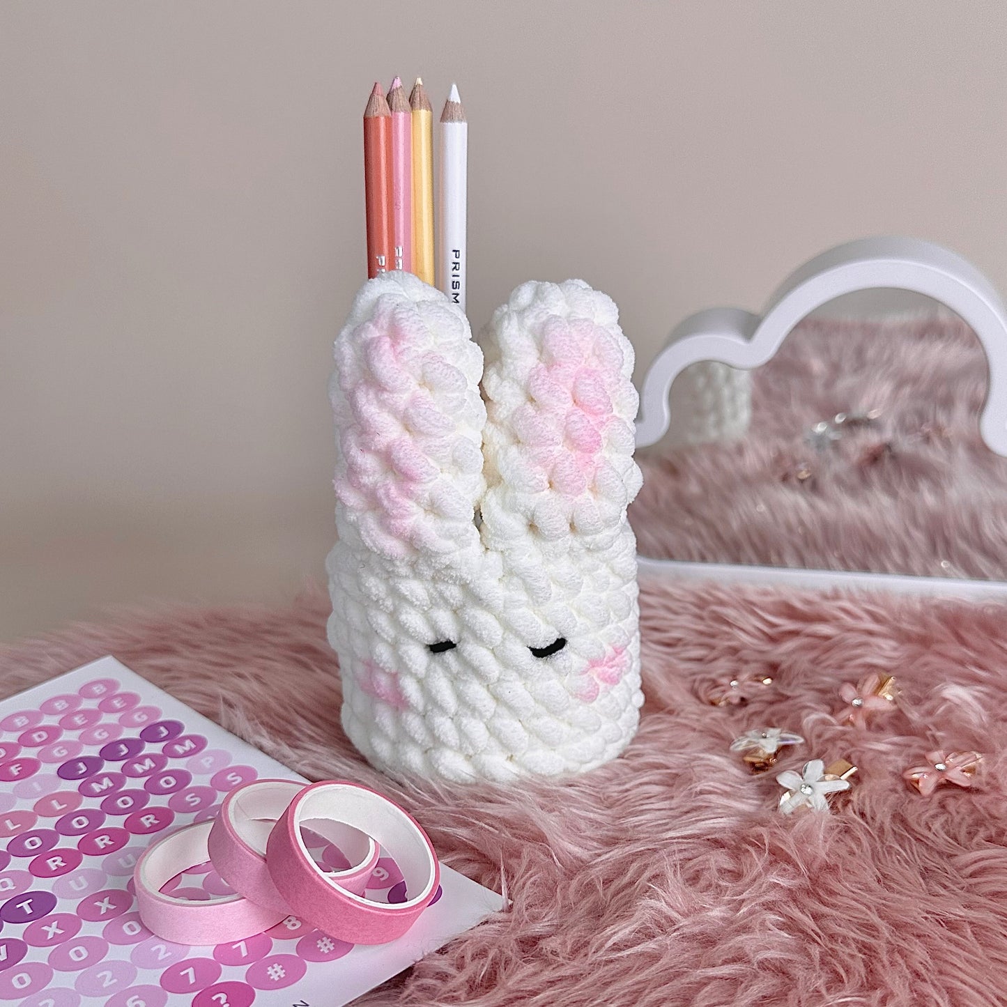Bunny Crochet Pencil Holder