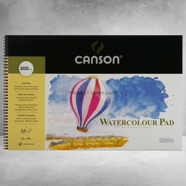 Canson Watercolor Pad 200gsm, 12x18in, 24sh