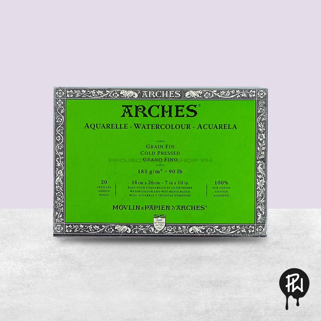 Arches Block Cold Pressed White 185g/7x10/20sh