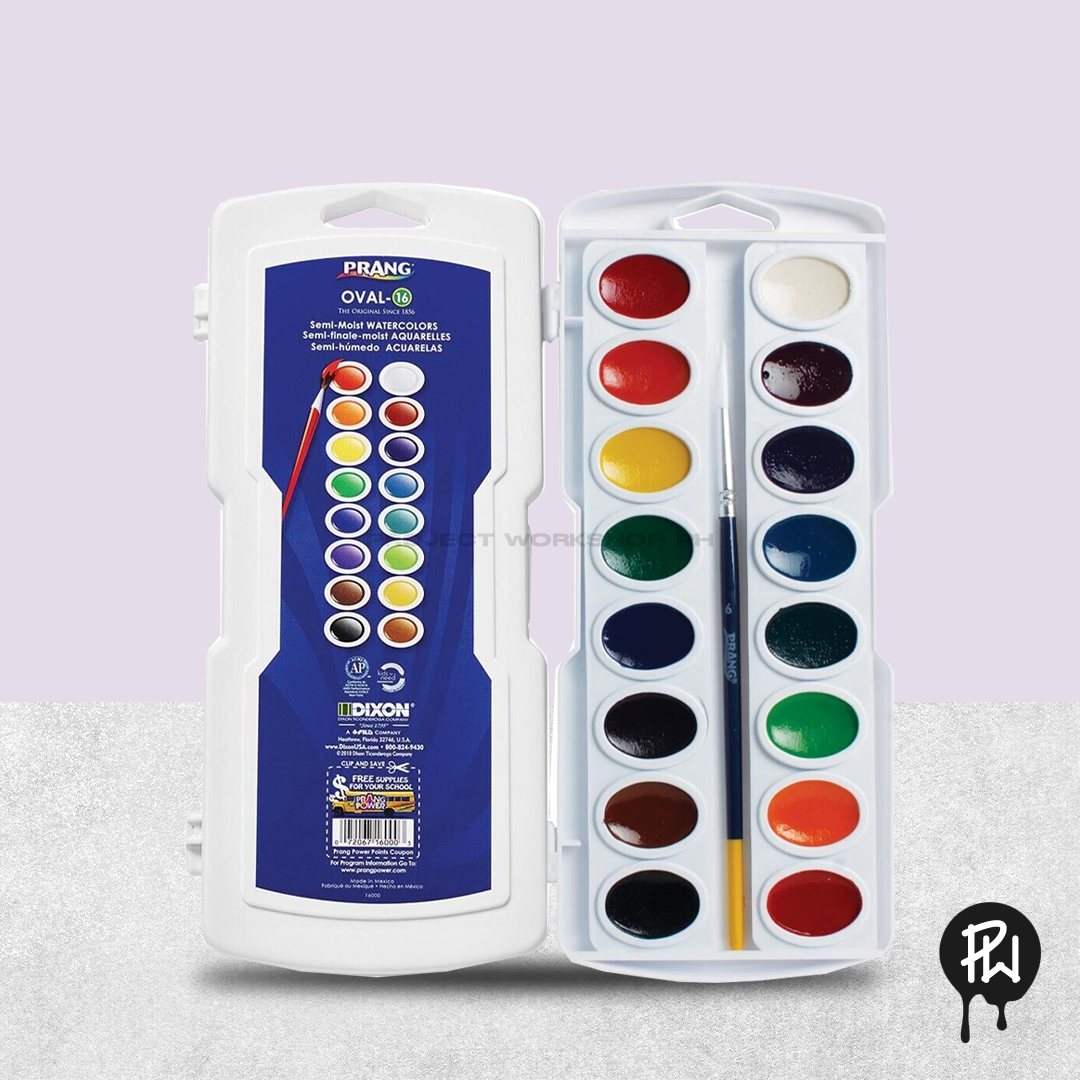 PRANG Watercolor Set (16 Colors, Refill Strip of 8 Colors)