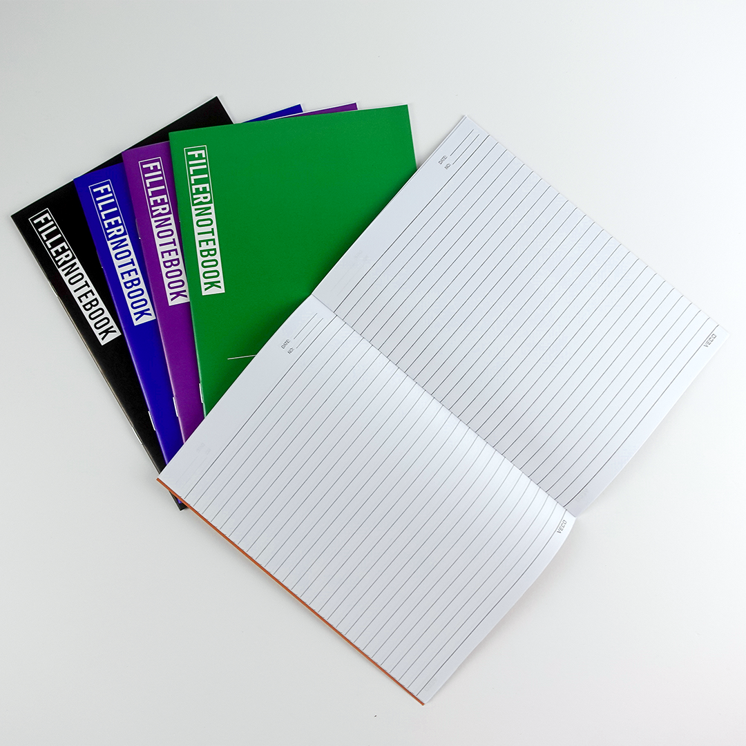 Veco Filler Lined Notebook, 6-in x 8-in, Assorted Colors, Set of 5
