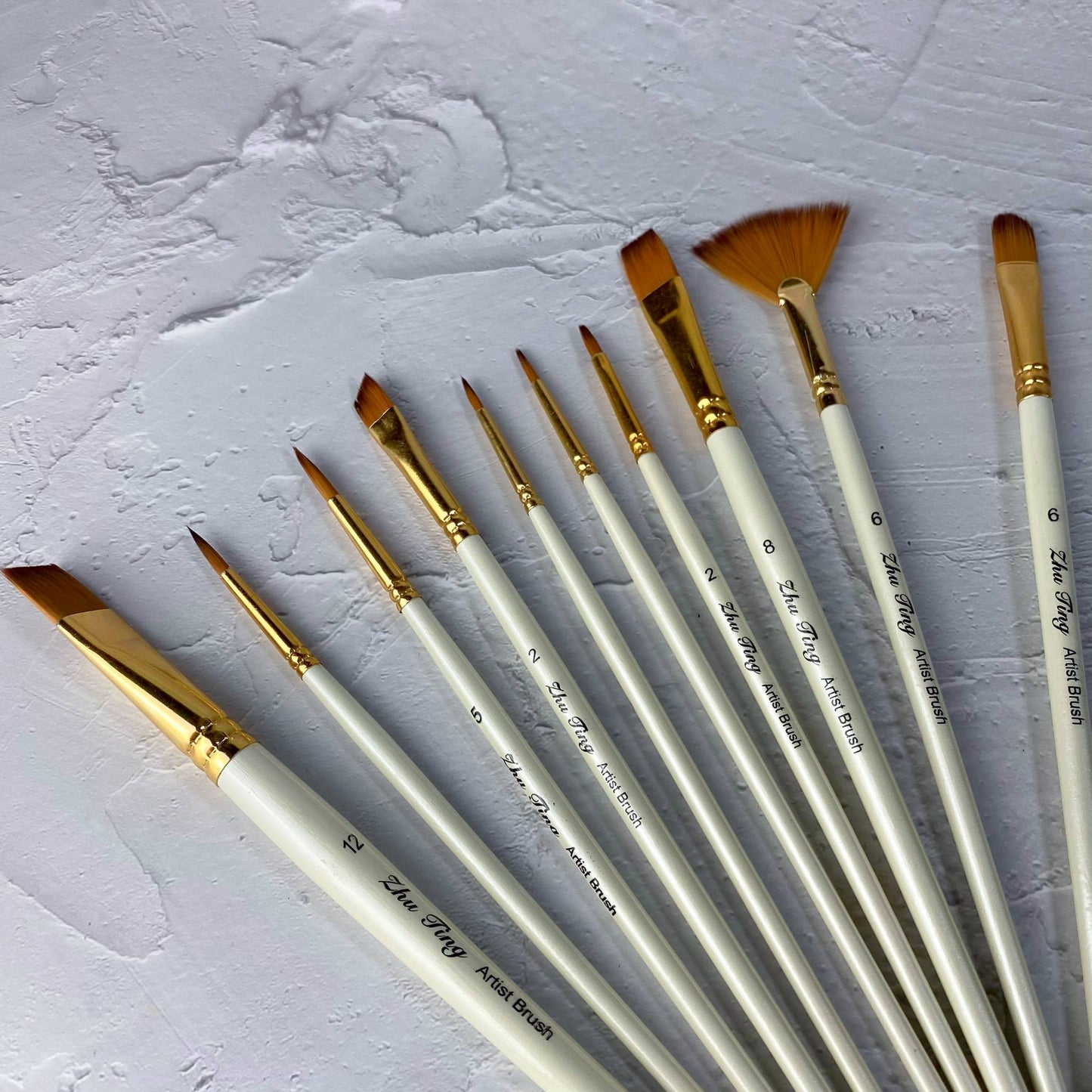 Multi-Paint Brush White 10 Set