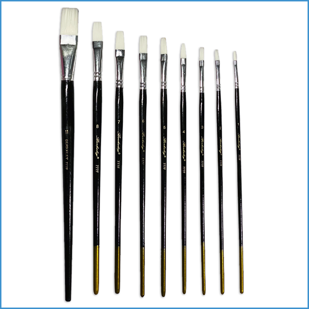 Berkeley Flat Brush 777F is a flat brush. Perfect for watercolor, oil and acrylic painting.