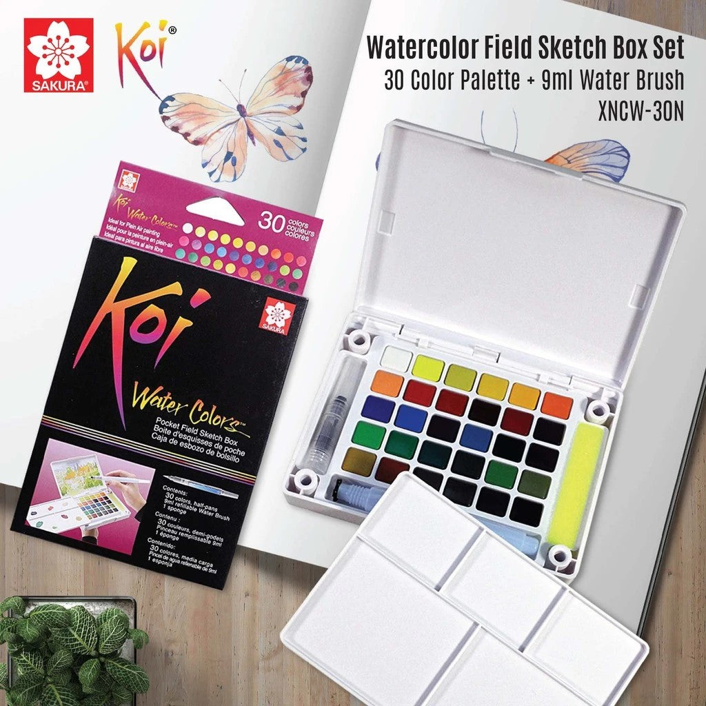 30-Color Koi Watercolor Pocket Field Sketch Box Review #SakuraOfAmerica  #Koi #Watercolor