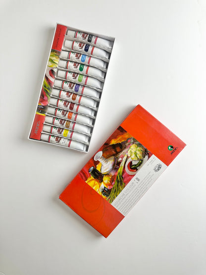 Marie's 12x12ml Assorted Acrylic, Oil or Gouache Paint Set