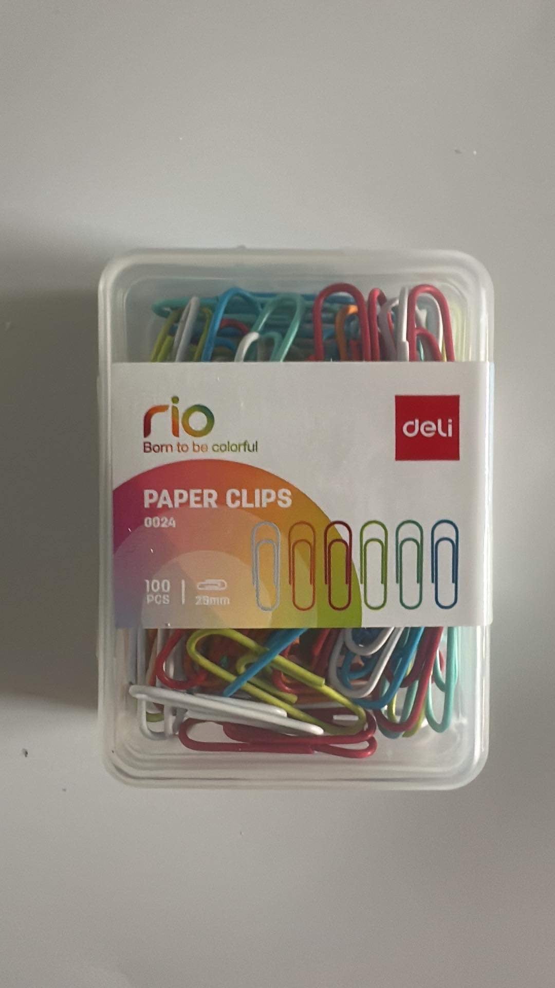 Deli Colored Paper Clips 100pcs/1pack