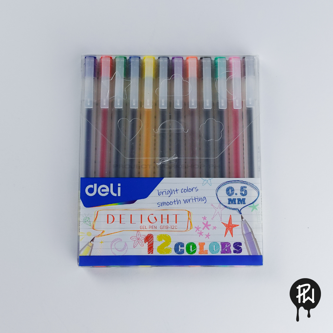 Deli Gel Pen 0.5mm, 12 Colors – Project Workshop PH