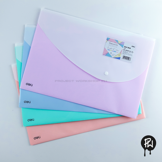 Deli Plastic Envelope Long Button FC
