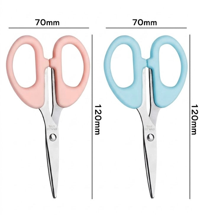 Stainless Steel Scissors Office Multipurpose School Supplies Paper Cutter (Blue, Pink)