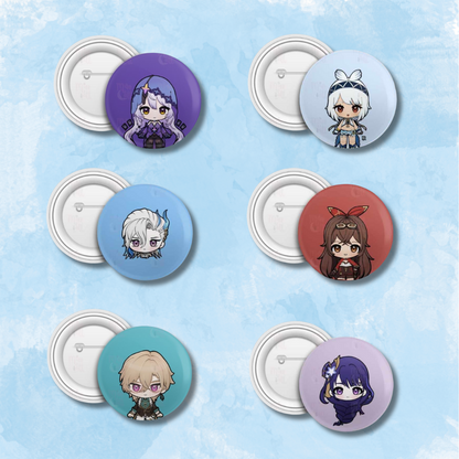 MissCatt Honkai and Genshin Button Pins