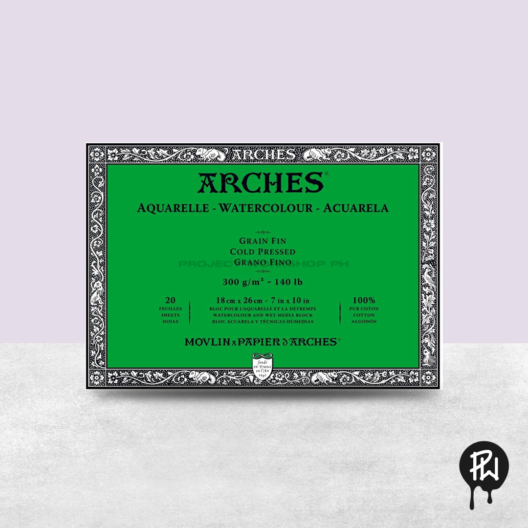 Arches Block Cold Pressed White 300g/7x10/20sh