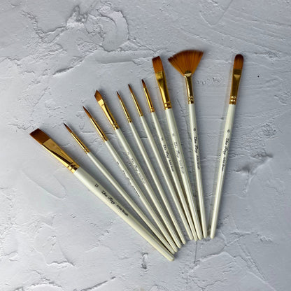 Multi-Paint Brush White 10 Set