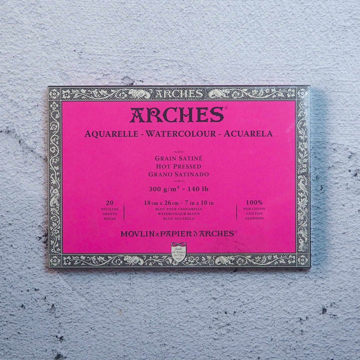 Arches Block Hot Pressed White 300g/7x10/20sh