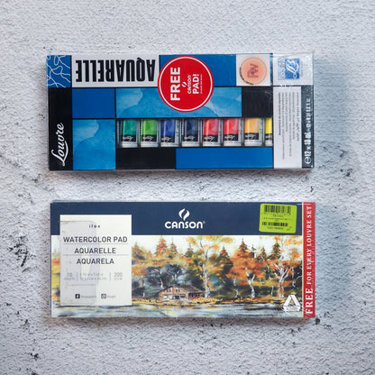 LeFranc & Bourgeois Louvre Watercolor Set 10ml/12s W/ FREE Canson Pad