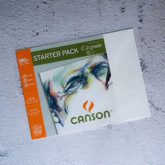 Canson Starter Pack C.A Grain 180gsm/9x12/10sh