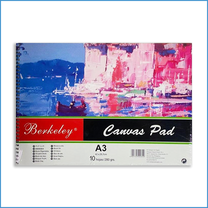 For Oil and Acrylic Artwork  10 Sheets per pad  Berkeley Canvas Pad A3/ 10pgs. Primed Canvas Sheets A3 Sizes, 280 gsm.