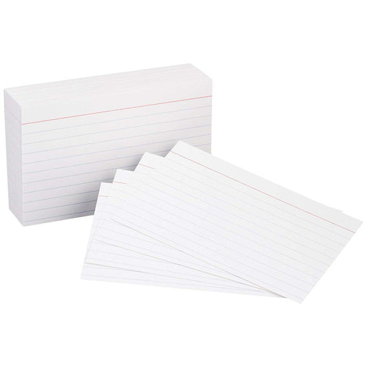 Veco Index Card White Ruled Both Sides w/ Plastic